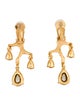 Oscar de la Renta Crystal Coral Branch Drop Earrings
