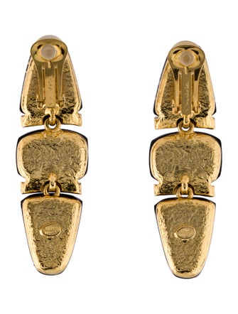 Oscar de la Renta Crystal & Resin Clip-On Drop Earrings