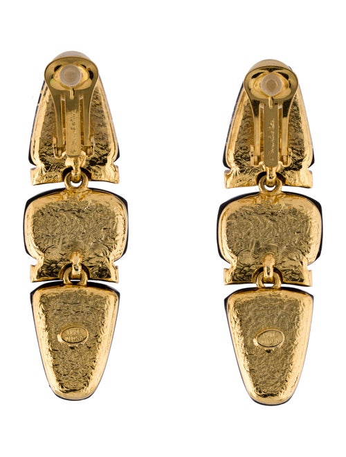 Oscar de la Renta Crystal & Resin Clip-On Drop Earrings