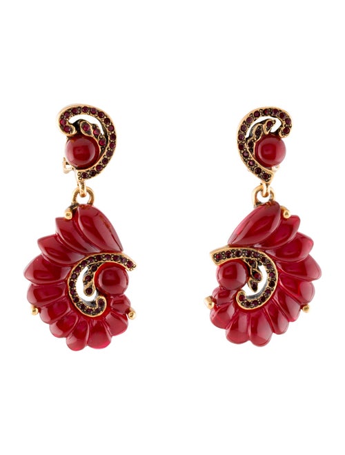 Oscar de la Renta Crystal & Resin Drop Earrings