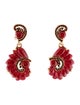 Oscar de la Renta Crystal & Resin Drop Earrings