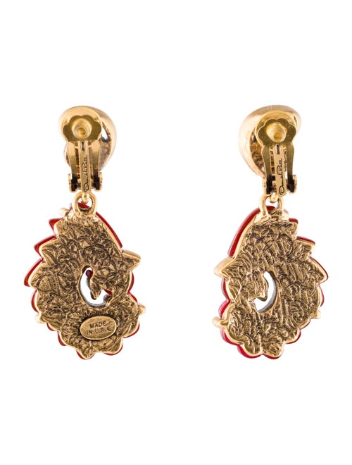 Oscar de la Renta Crystal & Resin Drop Earrings