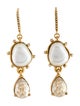 Oscar de la Renta Faux Pearl & Crystal Drop Earrings