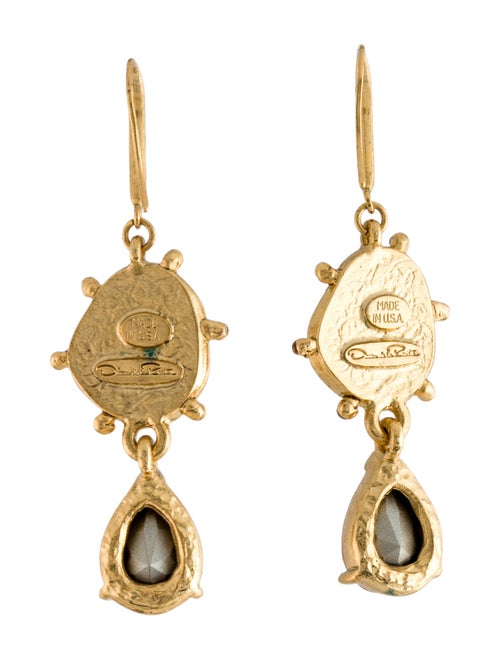 Oscar de la Renta Faux Pearl & Crystal Drop Earrings