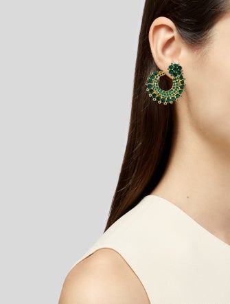 Oscar de la Renta Crystal Drop Earrings