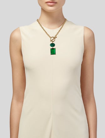 Oscar de la Renta Crystal Toggle Necklace
