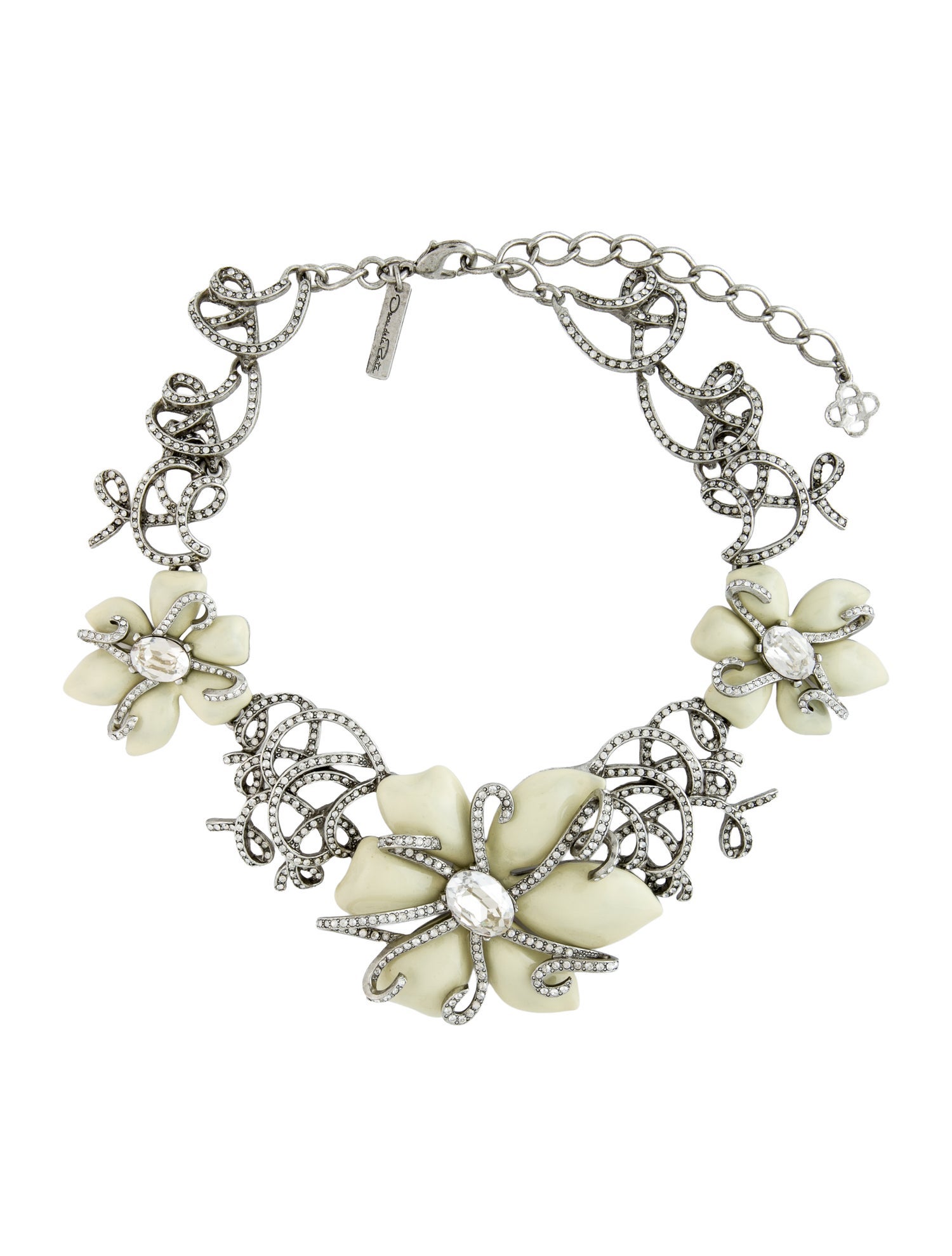 Oscar de la Renta Crystal & Enamel Collar Necklace