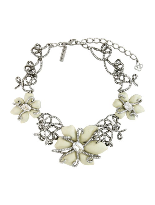 Oscar de la Renta Crystal & Enamel Collar Necklace