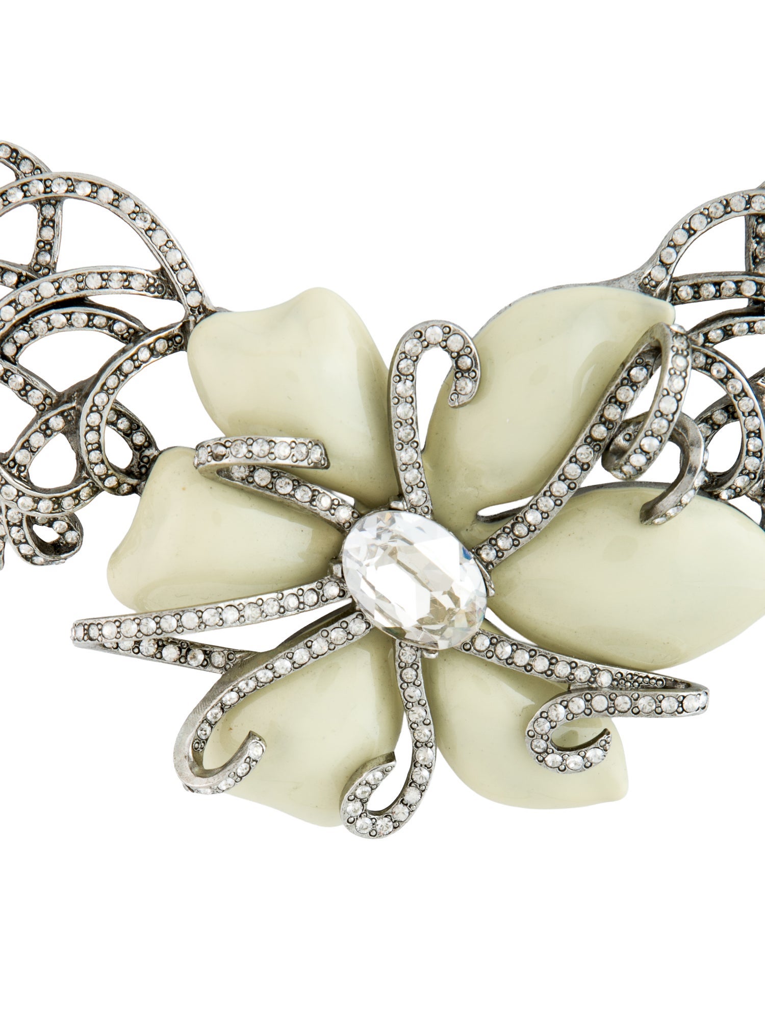 Oscar de la Renta Crystal & Enamel Collar Necklace