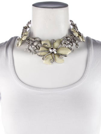 Oscar de la Renta Crystal & Enamel Collar Necklace