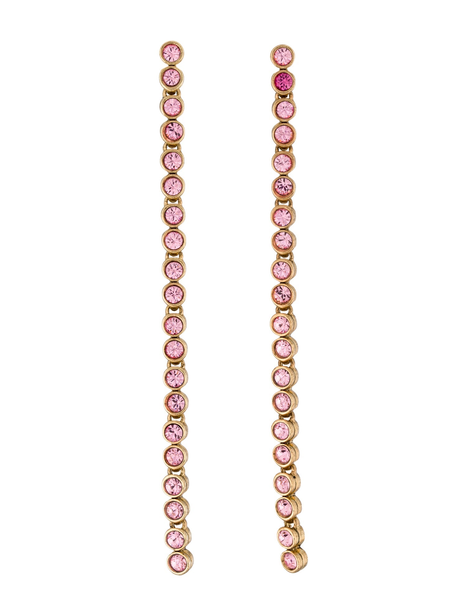 Oscar de la Renta Crystal Long Drop Earrings
