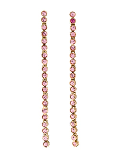 Oscar de la Renta Crystal Long Drop Earrings