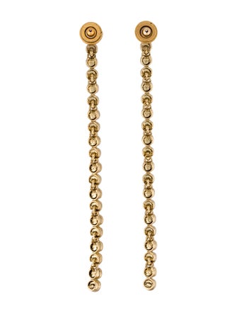 Oscar de la Renta Crystal Long Drop Earrings