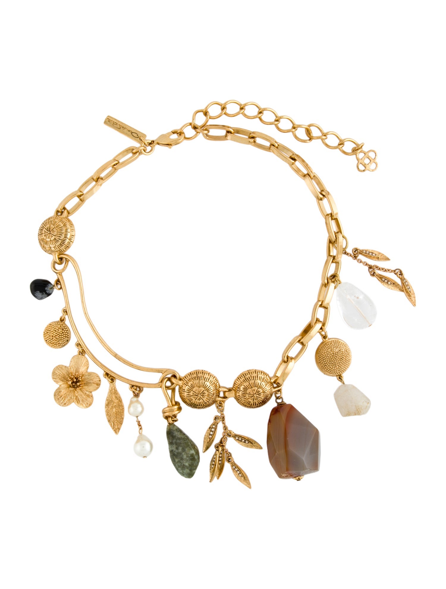 Oscar de la Renta Faux Pearl & Multi-Stone Collar Necklace