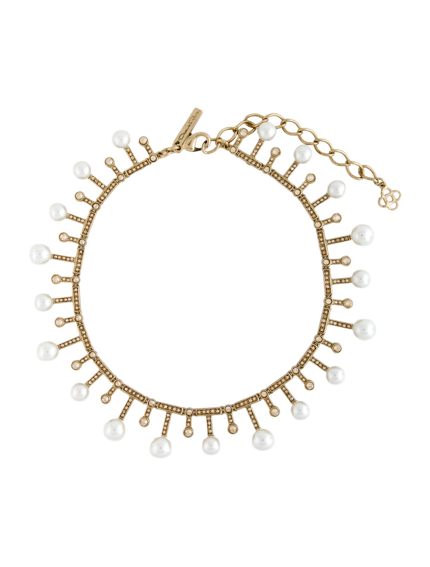 Oscar de la Renta Faux Pearl & Crystal Collar Necklaces