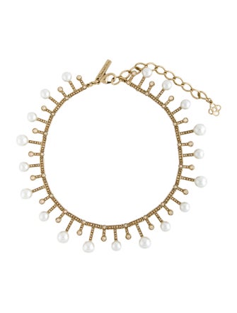 Oscar de la Renta Faux Pearl & Crystal Collar Necklaces