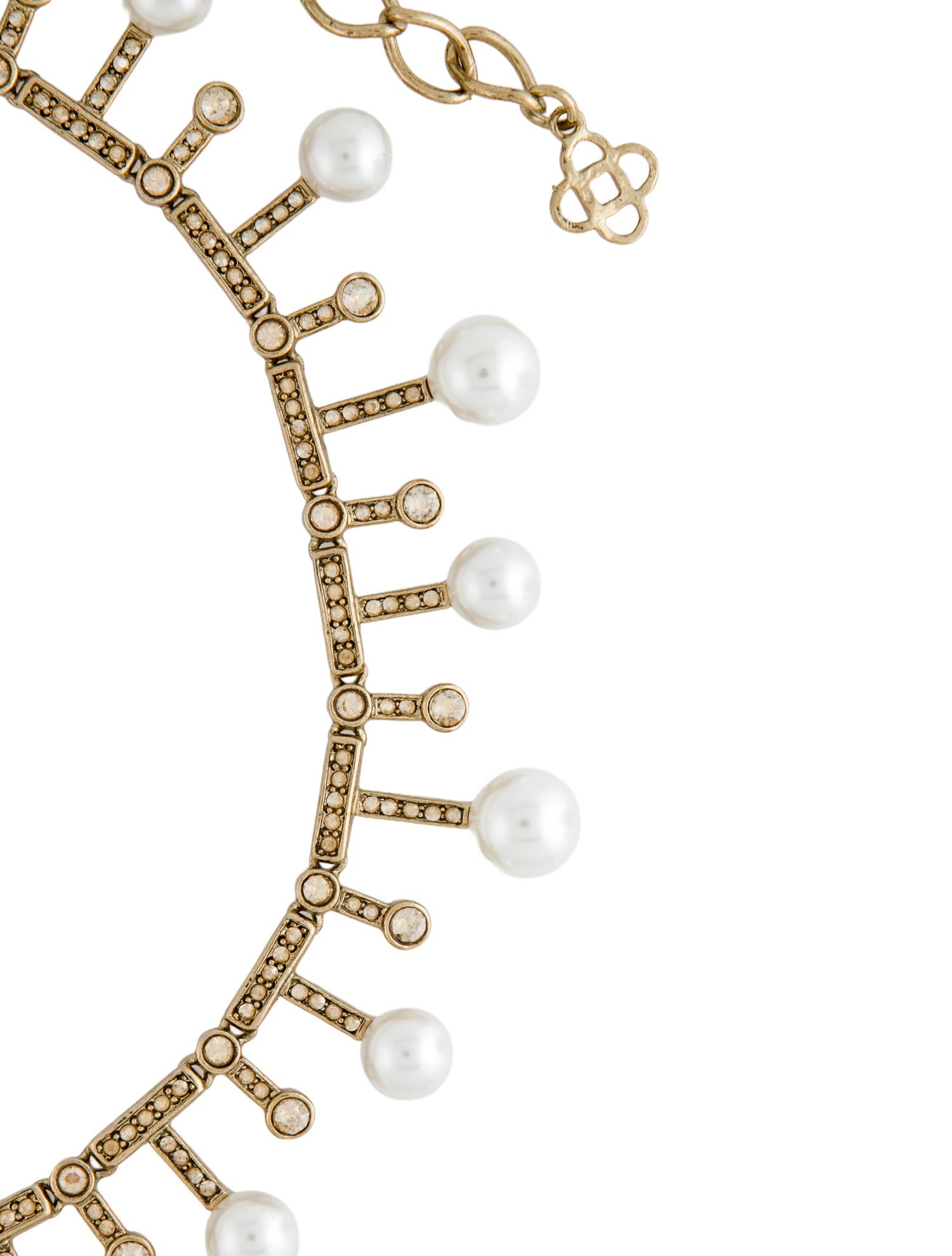 Oscar de la Renta Faux Pearl & Crystal Collar Necklaces