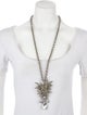 Oscar de la Renta Crystal Convertible Pendant Brooch Necklace