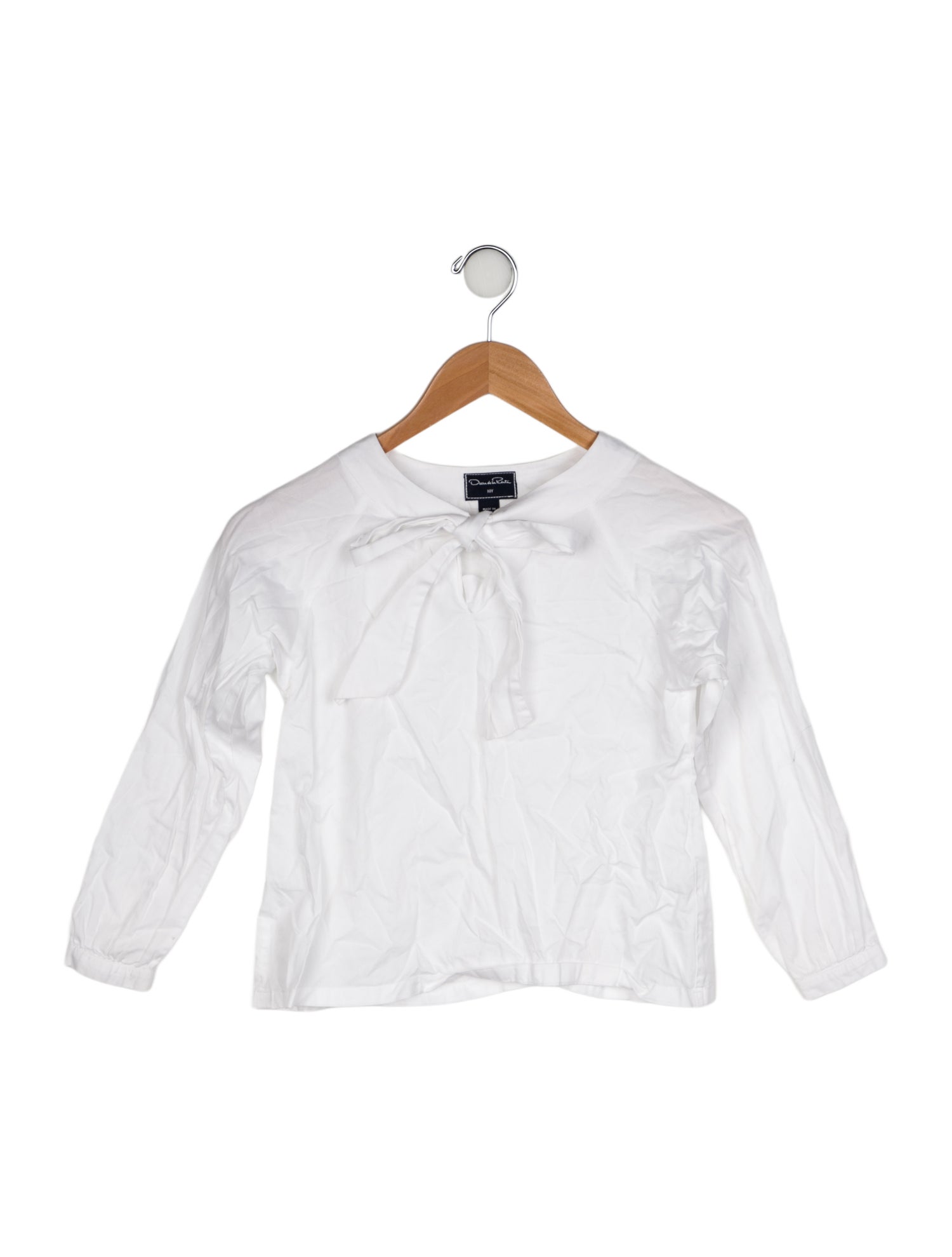 Oscar de la Renta Solid Long Sleeve Top