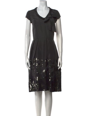 Oscar de la Renta Silk Midi Length Dress