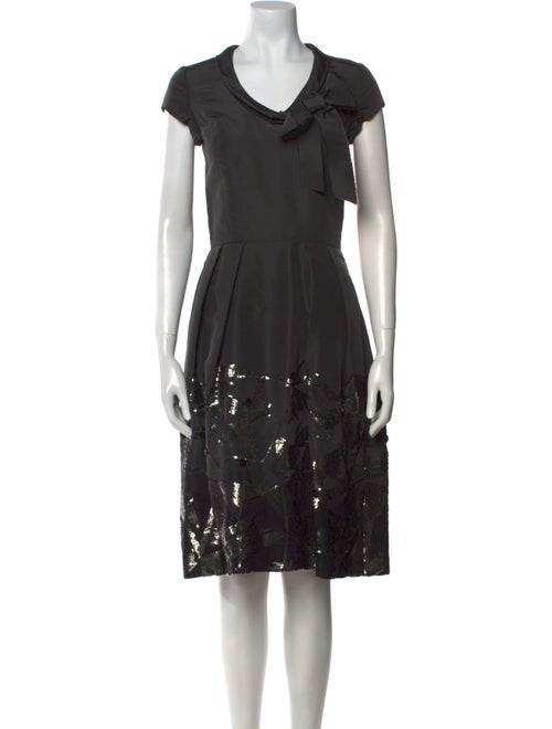 Oscar de la Renta Silk Midi Length Dress