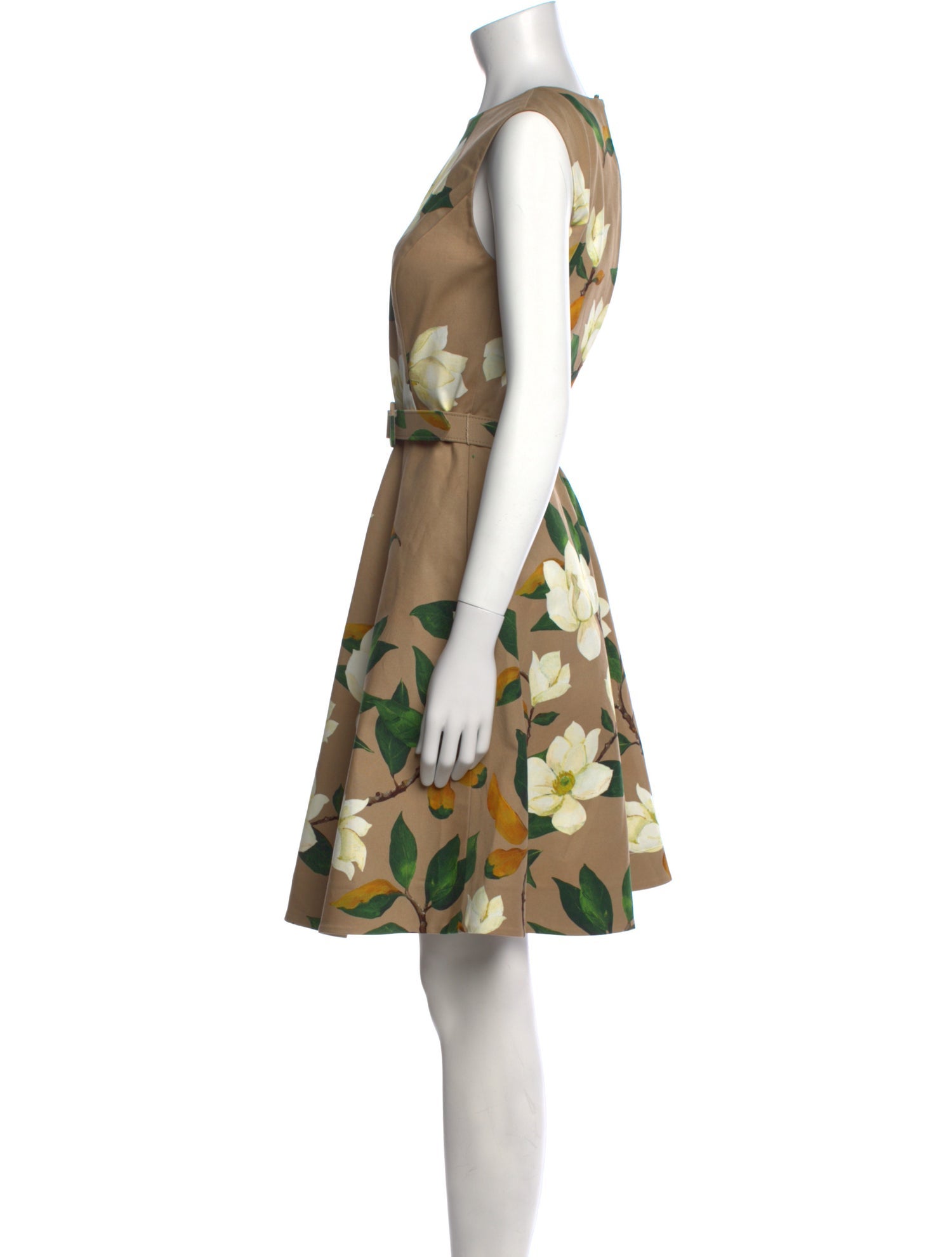 Oscar de la Renta Floral Print Knee-Length Dress