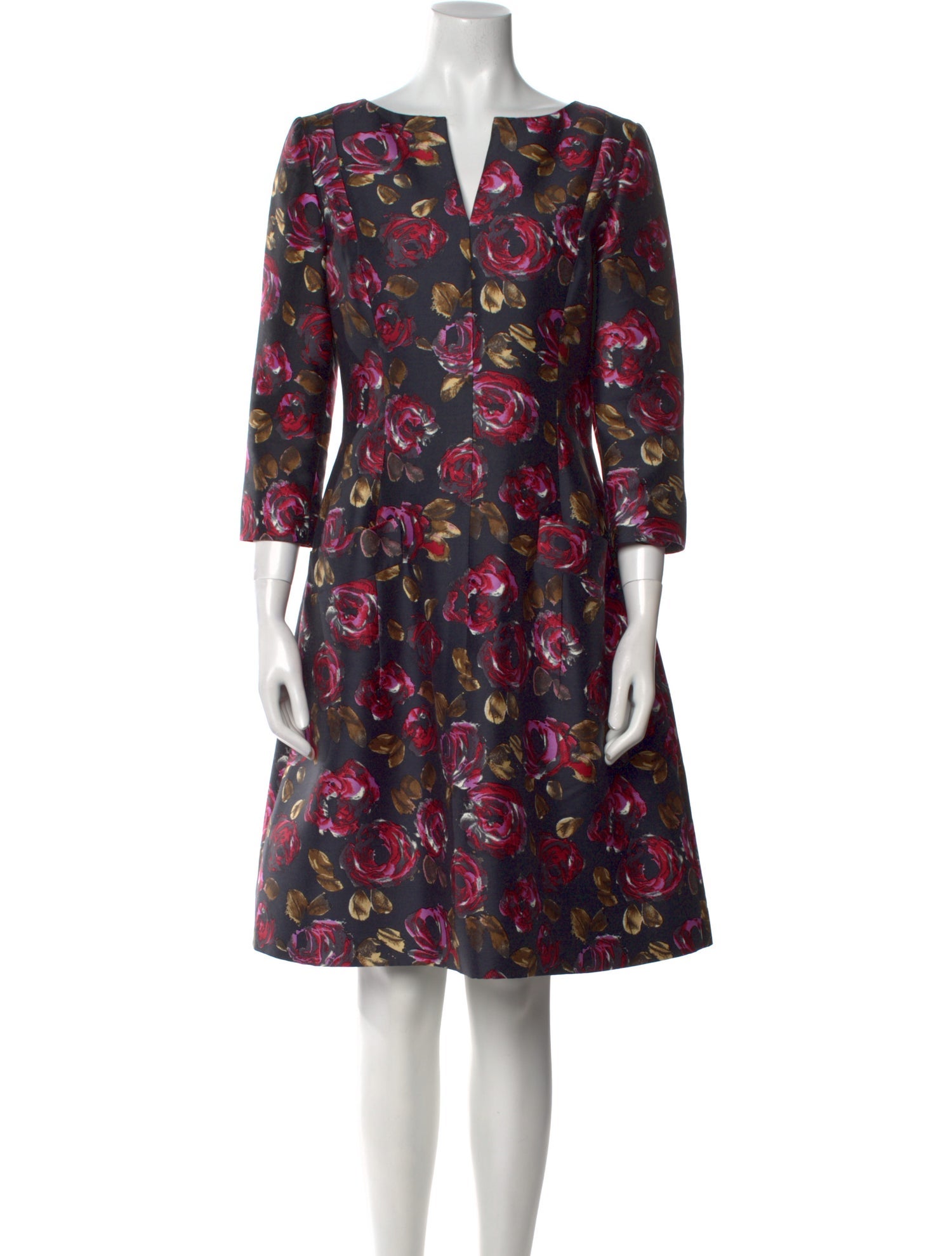 Oscar de la Renta Silk Knee-Length Dress
