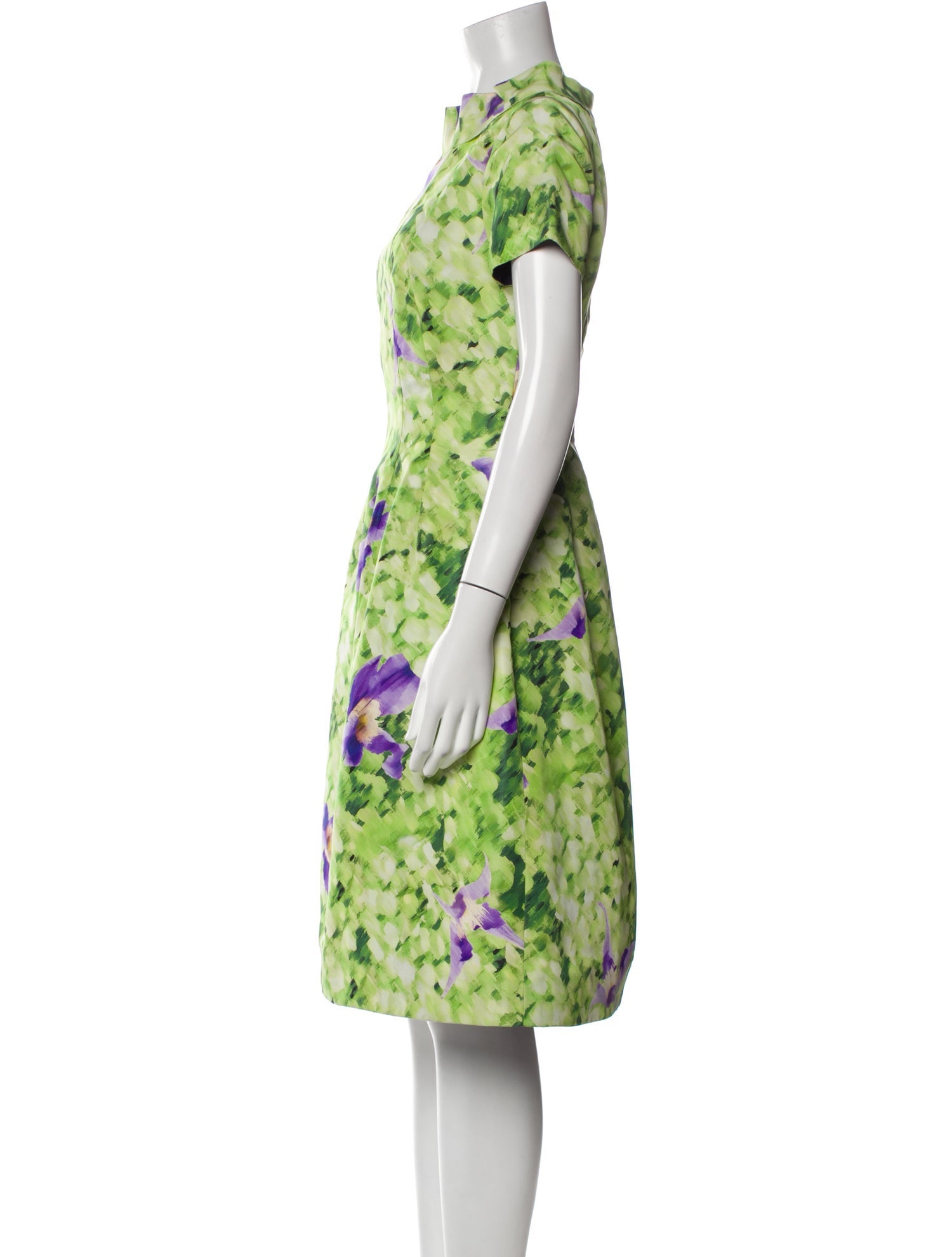 Oscar de la Renta Floral Print Knee-Length Dress