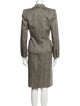 Oscar de la Renta Wool Plaid Print Skirt Suit