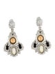 Oscar de la Renta Crystal & Resin Chandelier Earrings