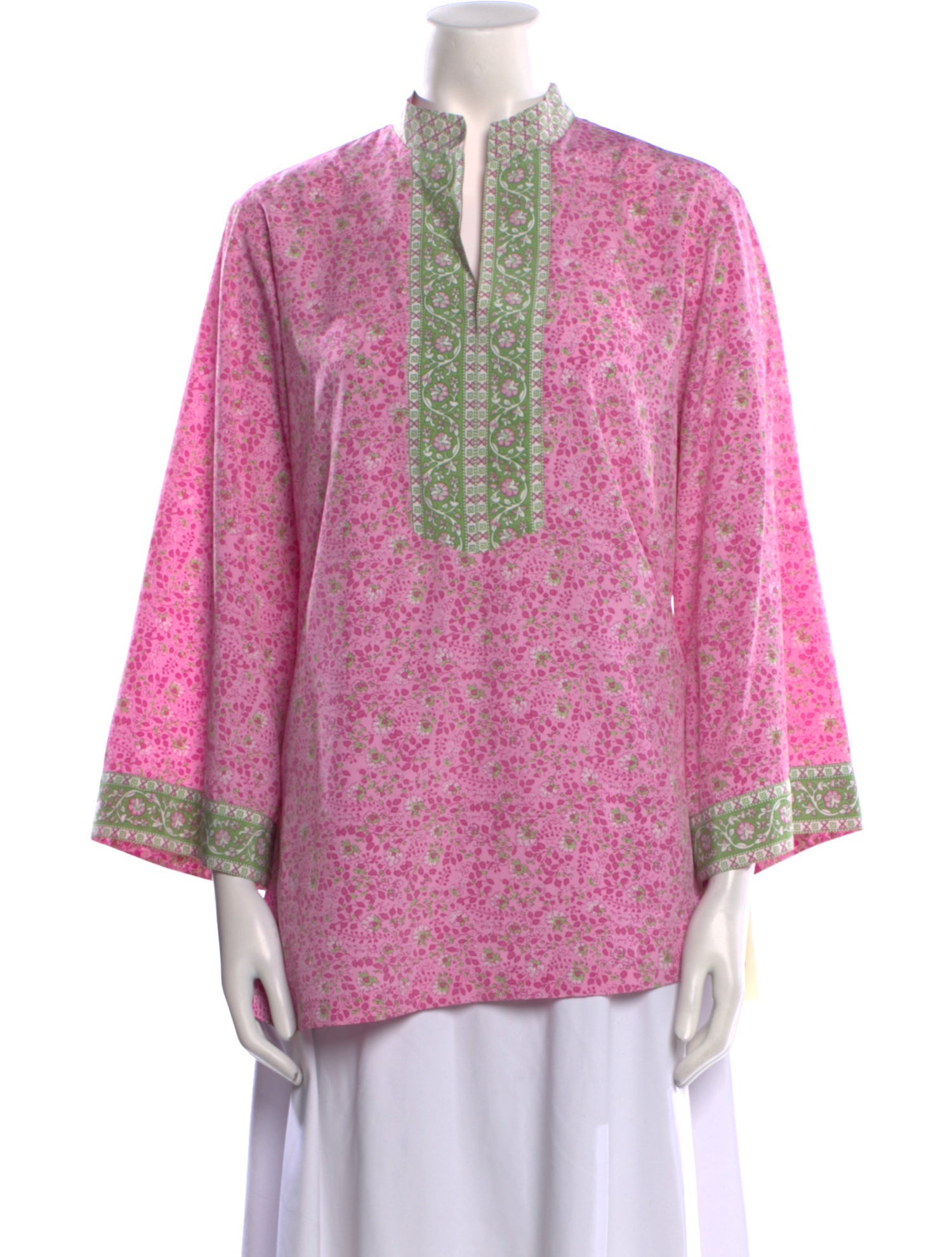 Oscar de la Renta Paisley Print V-Neck Tunic w/ Tags