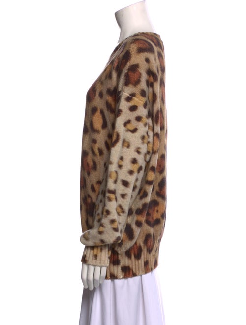Oscar de la Renta Virgin Wool Animal Print Sweater
