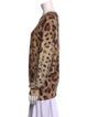 Oscar de la Renta Virgin Wool Animal Print Sweater