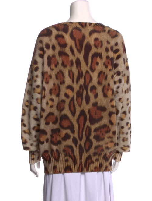 Oscar de la Renta Virgin Wool Animal Print Sweater