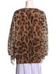 Oscar de la Renta Virgin Wool Animal Print Sweater