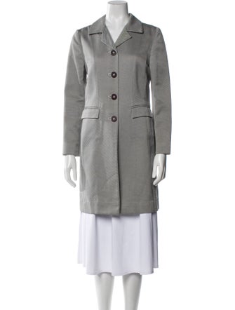 Oscar de la Renta Striped Trench Coat