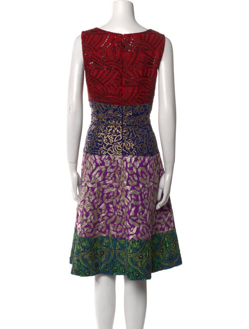 Oscar de la Renta Printed Midi Length Dress