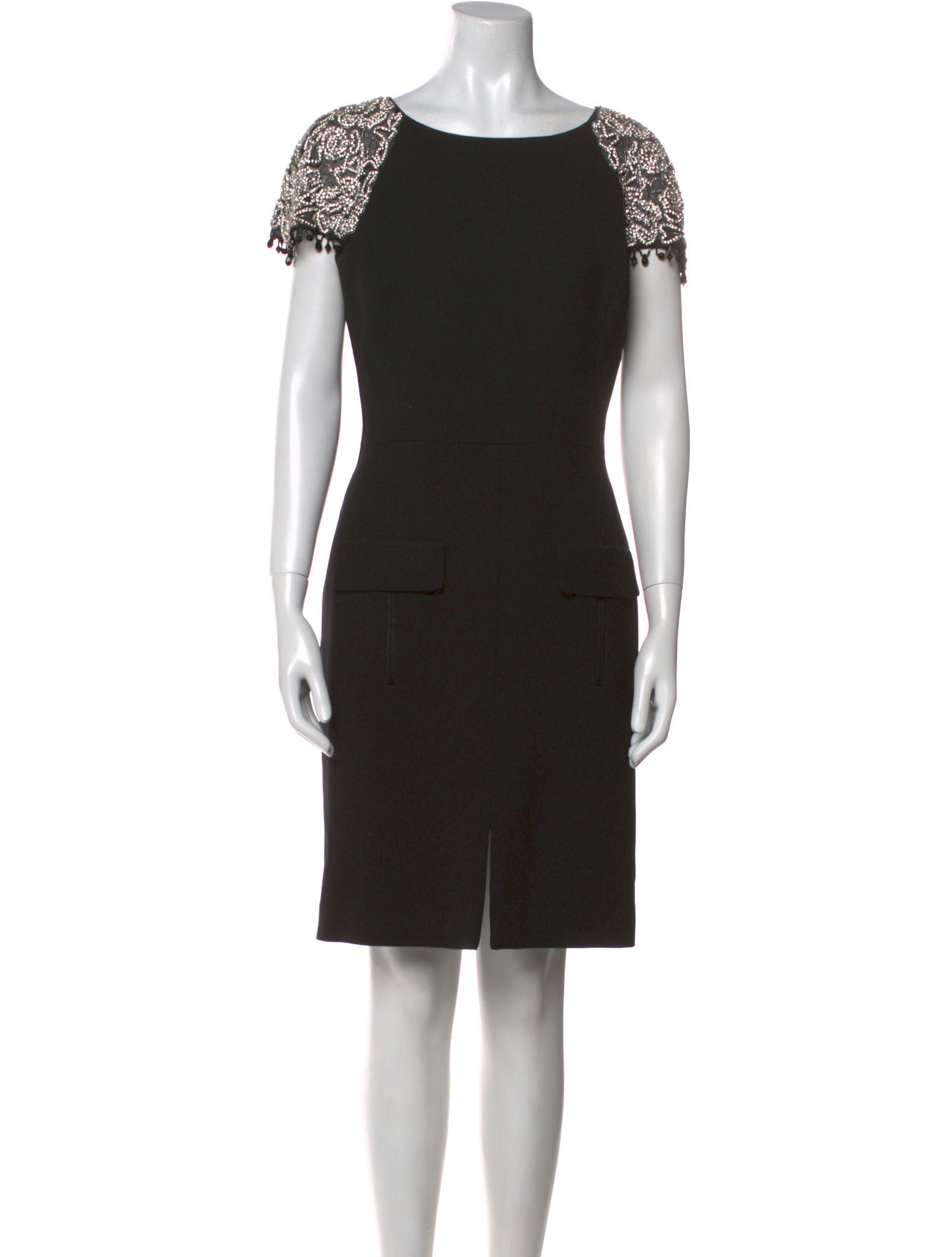 Oscar de la Renta Virgin Wool Knee-Length Dress