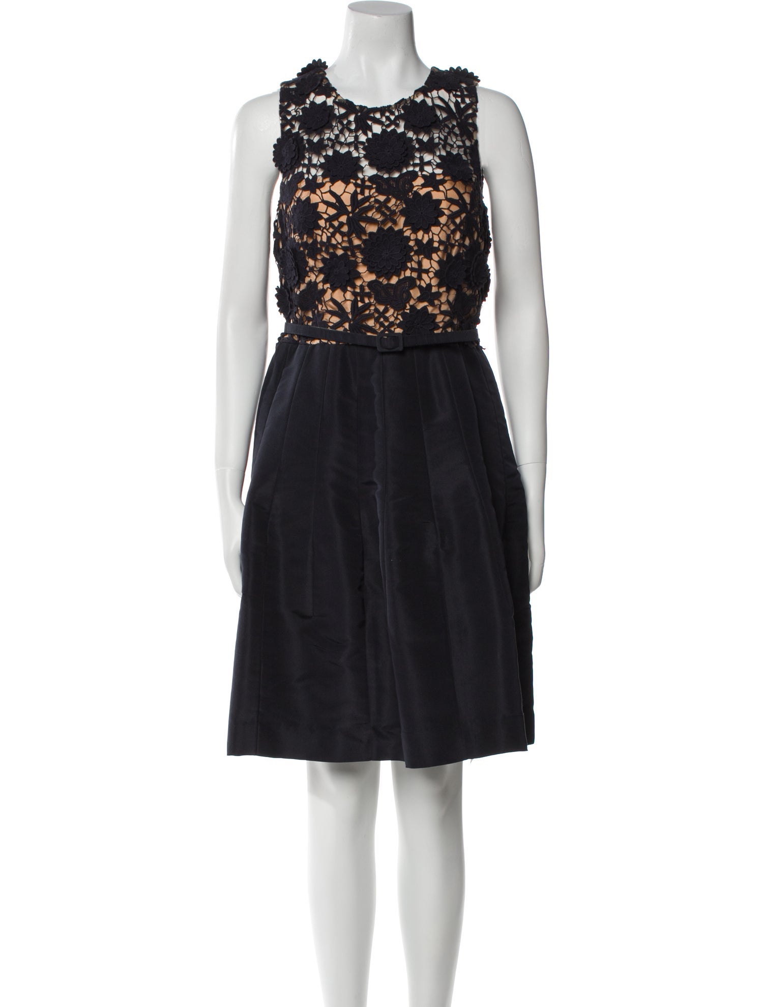 Oscar de la Renta Crew Neck Knee-Length Dress