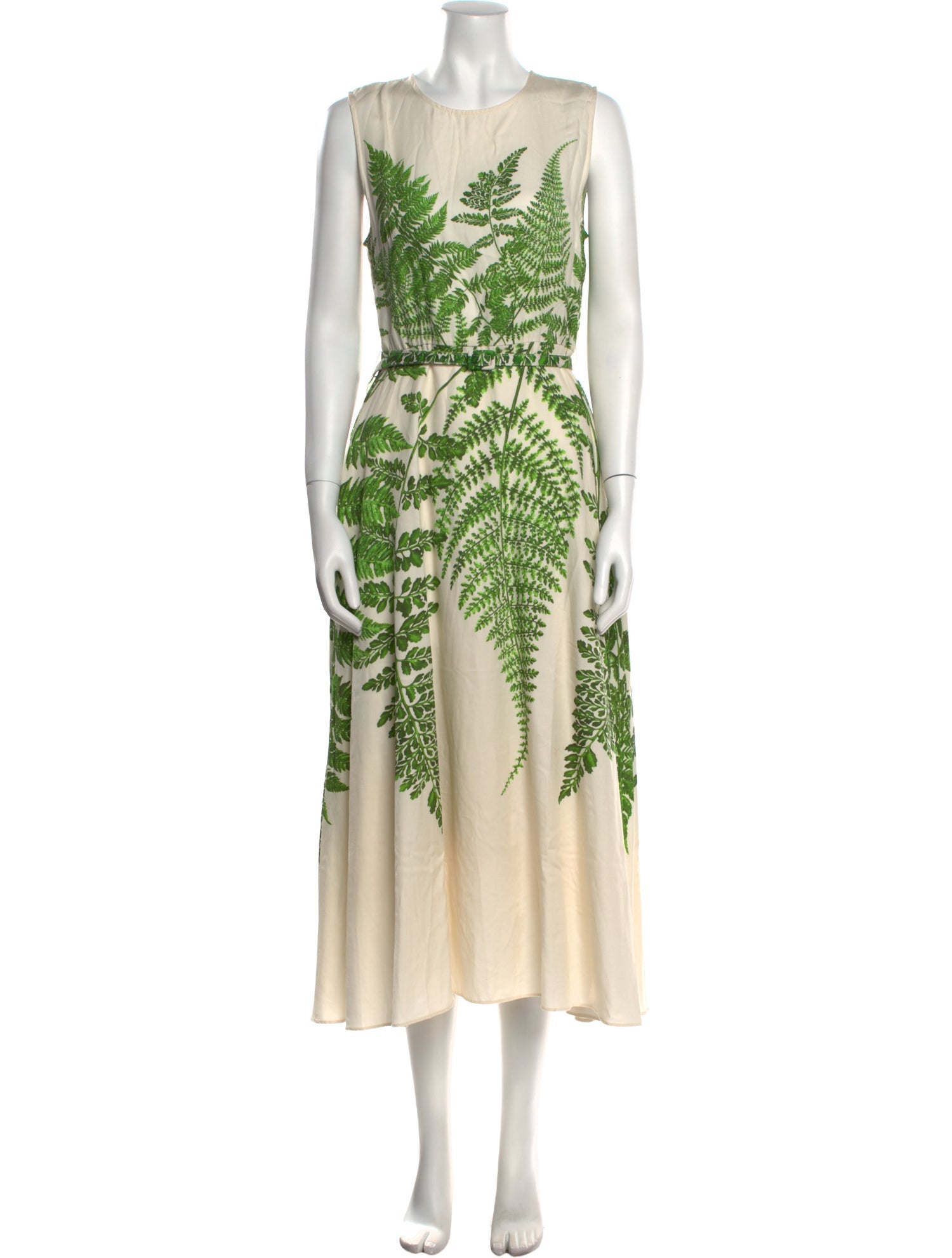 Oscar de la Renta Printed Midi Length Dress