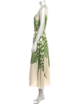 Oscar de la Renta Printed Midi Length Dress