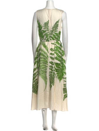 Oscar de la Renta Printed Midi Length Dress