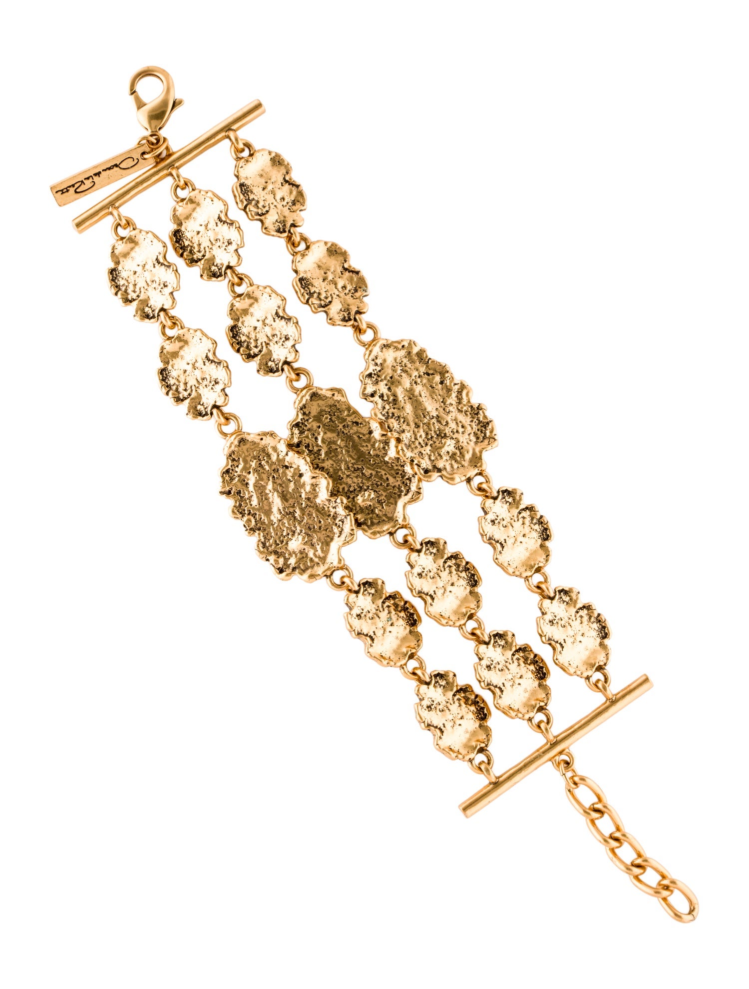 Oscar de la Renta Vintage Textured Multi Strand Bracelet