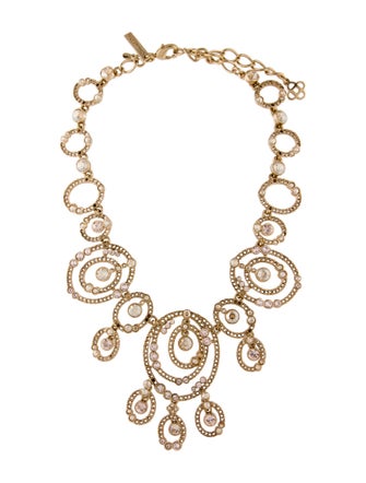 Oscar de la Renta Crystal Embellished Statement Necklace