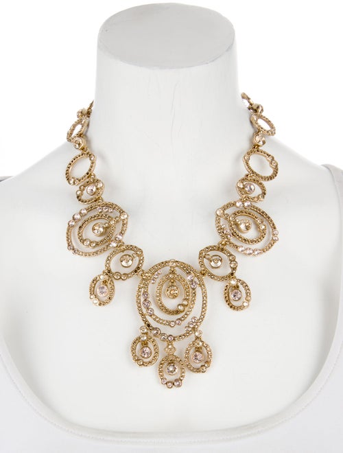 Oscar de la Renta Crystal Embellished Statement Necklace