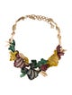 Oscar de la Renta Crystal & Lacquer Flower Statement Necklace