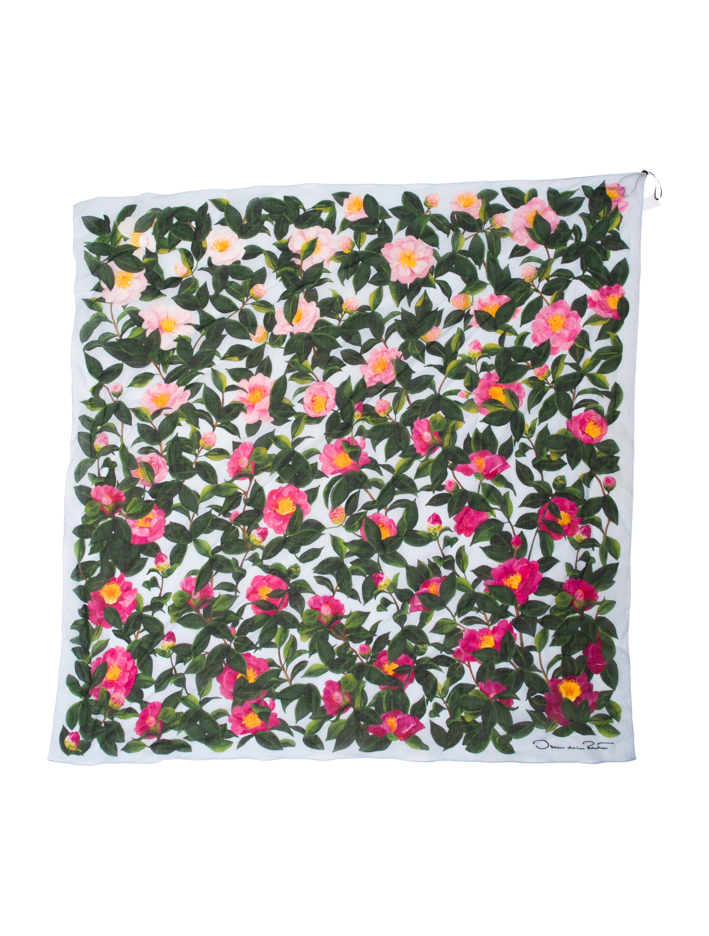 Oscar de la Renta Floral Print Scarf