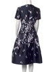 Oscar de la Renta Floral Print Midi Length Dress