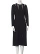 Oscar de la Renta Crew Neck Midi Length Dress