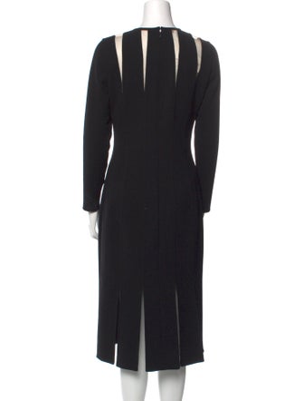 Oscar de la Renta Crew Neck Midi Length Dress